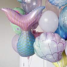 Trang trí sinh nhật nàng tiên cá - Bóng bay nhôm polyester hình vỏ nàng tiên cá, Thích hợp cho trang trí tiệc theo chủ đề nàng tiên cá, Trang trí tiệc sinh nhật, Trang trí đám cưới, Kỷ niệm, Trang trí Giáng sinh - Bộ đồ nàng tiên cá - Xem 6