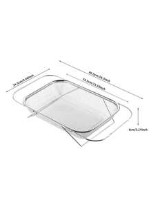 Stainless Steel Sink Drain Basket, Expandable Fruit Vegetable Washing Bowl Filter Net, Household Organizer Rack - Silver - View 11
