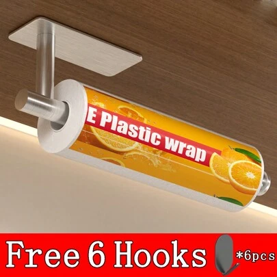 1 stuk papieren handdoekhouder, papieren handdoekrek voor onder een keukenkastje, zelfklevend papieren handdoekrek voor aan de muur, badkameraccessoires, badkamergereedschap