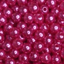 1000 Pearls 6mm ABS Whole With Hole 100g More Than 30 Colors - Màu Hồng Tươi - Xem 2