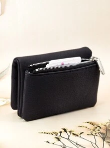 MINGYOU Women's Short Extra Soft PU Leather Large Capacity Wallet, Multi-Functional Multi-Layer Purse With Refined Magnetic Snap Closure, Multi-Card Slots Handbag, Zipper Coin Pouch Card Holder, Soft Lightweight Convenient Clutch For Party, Date, Holiday Gift - Black - View 10
