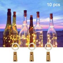 Đèn chai LED có nút bần, 2 M / 78,74 In Dây đèn mini Fairy, Chất liệu nhựa chạy bằng pin, 1,5V hoặc thấp hơn cho các bữa tiệc thủ công, đám cưới, ngày lễ tình nhân, Halloween, đồ trang trí - đèn nút chai 2m - Xem 15