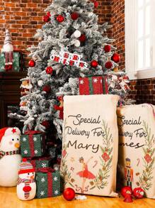 1 set de sacs à cordon pour casse-noix imprimés et danseurs de ballet (contient quatre sacs), sacs cadeaux de Noël, pochette cadeau de Noël personnalisée
