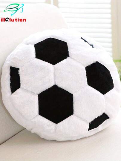 Molutian وسادة كرة قدم قطرها 35 سم/13.77 بوصة ، لعبة رياضية ناعمة، لعبة كرة قدم ناعمة ومثيرة، وسادة ناعمة بشكل كرة قدم محشوة ، لعبة دمية كرة قدم، ديكور المنزل وهدية عيد ميلاد الأصدقاء، ألعاب الأطفال، ألعاب الأولاد