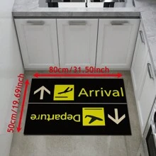 1pc Home Decor, Kitchen Mat, Airplane Arrival And Departure Welcome Doormat, Indoor & Outdoor Entrance Carpet, Washable Floor Mat, Suitable For Home, RV, Kitchen, Bathroom And Balcony Decoration - Multicolor - View 9