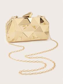 Bolso de noche elegante y lujoso con correa de cadena para mujer, diseño único, adecuado para llevar en el hombro, cruzado, de mano, brillante y encantador, con decoración de elegantes rhinestones, elegante bolso de embrague de metal para fiestas, bodas, cenas y banquetes, perfecto para mujeres, el mejor regalo para damas