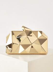 Bolso de noche elegante y lujoso con correa de cadena para mujer, diseño único, adecuado para llevar en el hombro, cruzado, de mano, brillante y encantador, con decoración de elegantes rhinestones, elegante bolso de embrague de metal para fiestas, bodas, cenas y banquetes, perfecto para mujeres, el mejor regalo para damas