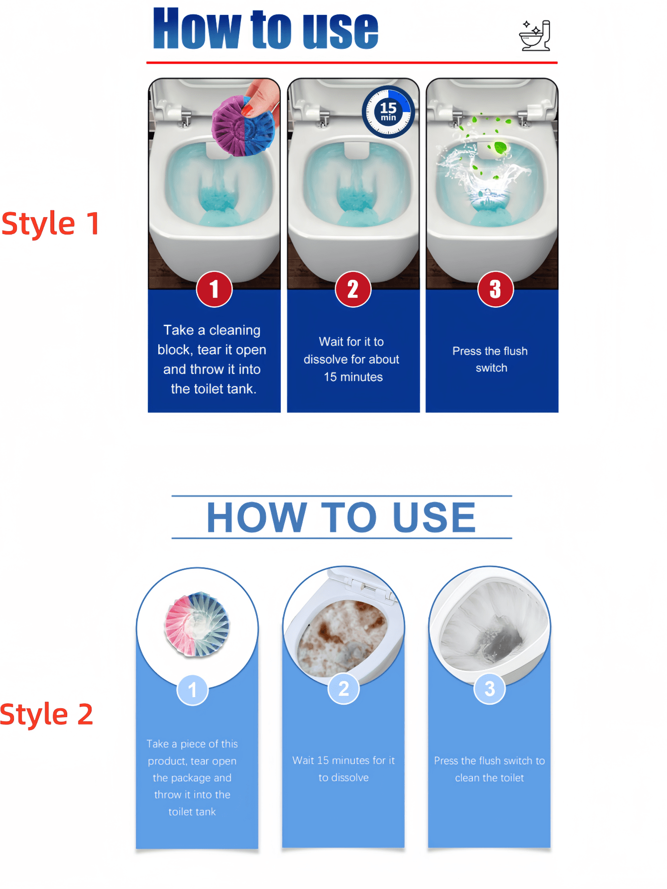 Toilet Cleaner Blocks Deodorizing & Descaling Toilet Cleaning Blocks