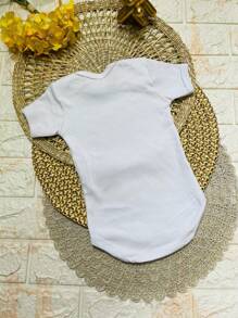 Cotton Monthly Anniversary Bodysuit With Grandma's Favorite Phrase - trắng - Xem 2
