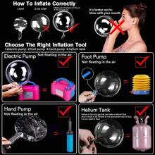 LED發光氣球，6/7/10入組|50.8cm Bobo氣球，帶有6/7/10套3.0m LED燈（不包括電池）|適用於生日、畢業派對、婚禮、情人節、求婚、萬聖節和聖誕節派對房間裝飾 - 黃色 - 查看 5