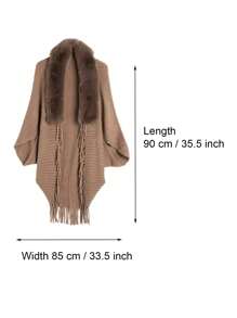 1pc Women's Fashion New Bestselling Fringed Turtleneck Poncho Scarf, Autumn/Winter