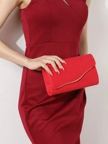Túi xách GZCS BAG Bộ trang sức đính đá lấp lánh 4 món, vòng cổ, hoa tai, vòng tay, dành cho nữ, túi cầm tay buổi tối, túi đeo vai cô dâu, túi nhung thanh lịch, ví cầm tay cho nữ, túi dự tiệc, túi cầm tay cầm tay lấp lánh đa năng, ví cầm tay dự tiệc cocktail, túi dự tiệc - Đỏ - Xem 4