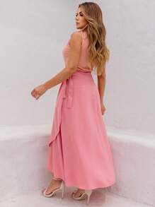 Women's Wrap Skirt With Viscose Lining - Rosa Oxidada - Ver 5