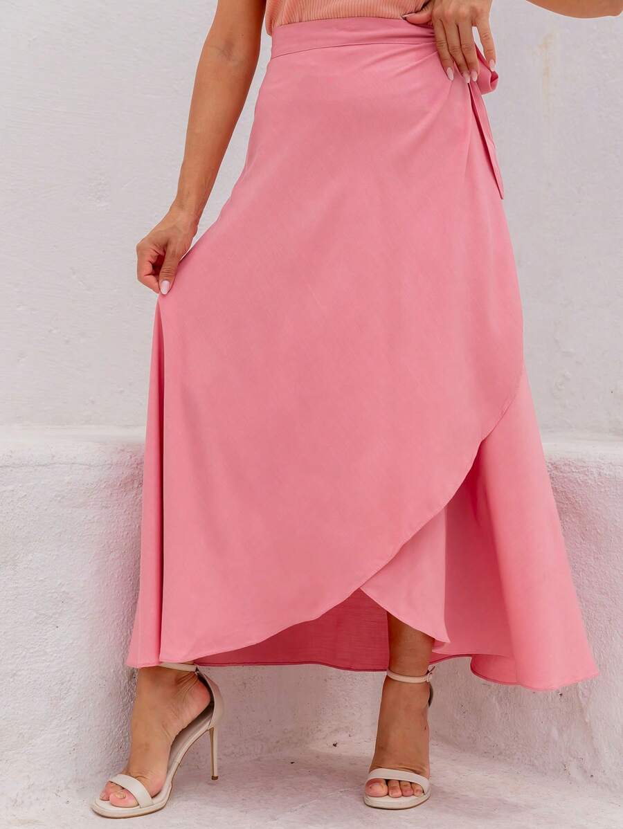 Women's Wrap Skirt With Viscose Lining - Rosa Oxidada - Ver 1
