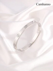 Camhanno 1 pièce de bracelet en acier inoxydable neutre délicat et polyvalent, parfait pour offrir à un ami