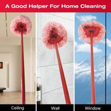 2/3 包超细纤维除尘拖把垫，替换拖把头，兼容 O-Cedar/Viledo1 水箱系统可调节墙面清洁拖把，超细纤维拖把替换装，干湿拖把-红色（不含拖把手柄） - 紅色 - 查看 2