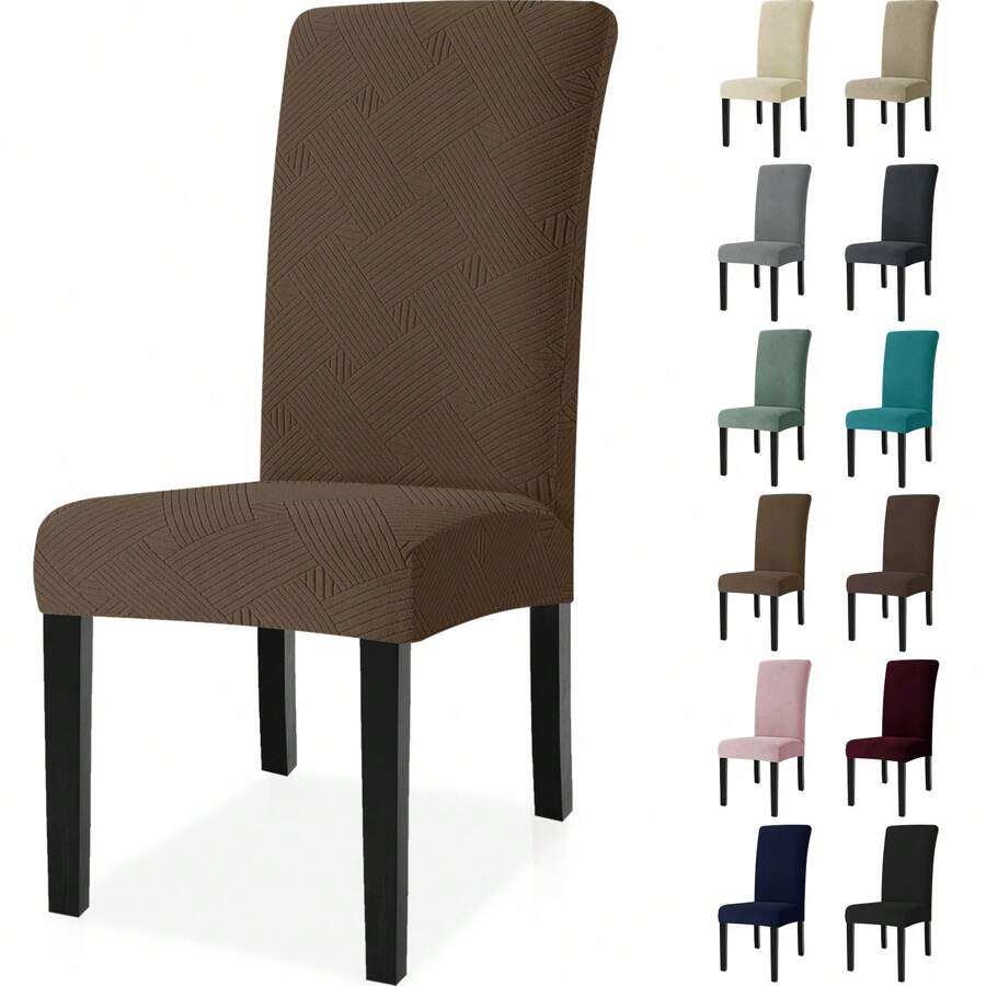 Ystyle Chair Covers With Backrest 2/4/6 Pieces, Stretch Chair Covers Living Room Kitchen, Universal Stretch Chair Covers, Modern Anti-Scratch Cat Chair Covers - Brown - View 1