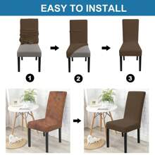 Ystyle Chair Covers With Backrest 2/4/6 Pieces, Stretch Chair Covers Living Room Kitchen, Universal Stretch Chair Covers, Modern Anti-Scratch Cat Chair Covers - Brown - View 5
