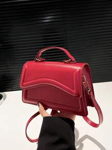 Fashionable Minimalist Solid Color Oblique Shoulder Hand-Carry Crossbody Small Square Bag For Women