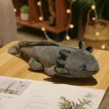 Gran almohada de peluche de ajolote, juguetes de peluche de animales Kawaii, peluches de ajolote rosa, peluches blandos, almohada de peluche suave para regalos de festivales, decoraciones romanas, almohada enorme, almohada de elefante, sudadera con capucha de ajolote
