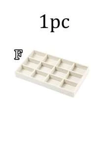 7 件/套珠宝展示托盘，天鹅绒珠宝收纳盒，戒指耳环项链珠宝收纳托盘，可堆叠珠宝架托盘，化妆品收纳和展示，适用于假日海滩、浴室收藏、卧室收藏，大容量 - 彩色 - 查看 15