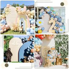 6/7.2FT Festival Party Wedding Arch Set Spandex Elastic Screen Sided For Backdrop Stand Covers Birthday Party Decoration - Beige - View 5