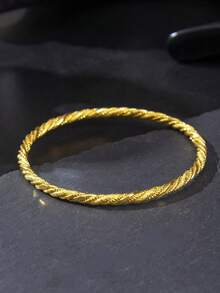 1 chiếc vòng tay mạ vàng 18K sang trọng cổ điển, phù hợp làm trang sức cô dâu mặc trong đám cưới, quà tặng trang sức ngày lễ - Vàng - Xem 12