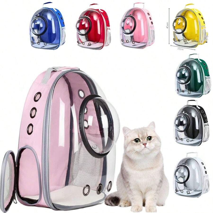BACKPACK PET BAG OPEN VIEW ASTRONAUT VARIOUS COLORS CAT AND DOG - 淺粉色 - 查看 1