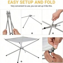 不锈钢户外露营篝火烧烤架，可折叠网状火盆，柴火炉，花园后院烧烤火盆 - 彩色 - 查看 3