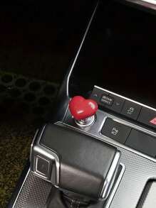 1 pieza Cubierta protectora en forma de corazón rojo para botón de encendido del automóvil, pegatina decorativa, accesorio interior de automóvil universal, manija adhesiva multiusos