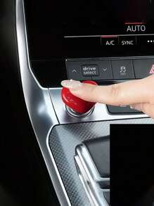 1 pieza Cubierta protectora en forma de corazón rojo para botón de encendido del automóvil, pegatina decorativa, accesorio interior de automóvil universal, manija adhesiva multiusos