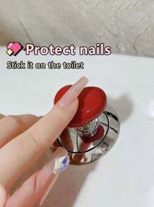 1 pieza Cubierta protectora en forma de corazón rojo para botón de encendido del automóvil, pegatina decorativa, accesorio interior de automóvil universal, manija adhesiva multiusos