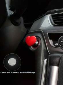 1 pieza Cubierta protectora en forma de corazón rojo para botón de encendido del automóvil, pegatina decorativa, accesorio interior de automóvil universal, manija adhesiva multiusos
