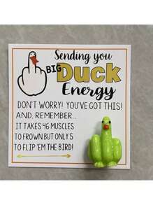 1pc Mini Middle Finger Duck Card Gift Christmas Halloween Decoration Handmade Gift Bag For Loved Ones And Friends,Christmas