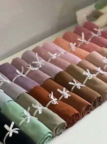 1pc Basic Pearl Chiffon Muslim Hijabs Scarf, Daily Wear - Multicolor - View 6