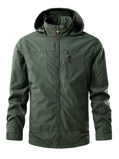  VAST&HAZY Waterproof Hooded Jackets Men's Outdoor Military Tactical Hoodies Retro Zipper Windbreaker Hiking Running Jackets Sweatshirt Sports Sweat-Shirts