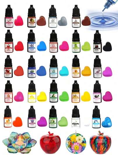 5/8/12/24 colores Pintura de resina epoxi pigmentar líquida concentrada, Colorante para colorear resina, Joyería de resina, Manualidades de arte de resina DIY