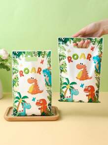 10/25/50 Stück Cartoon Dinosaurier Muster Geschenktüten, Dschungel Dinosaurier Themen Geburtstag Baby Dusche Party Familie Freund Feiertags Party Dekoration Zubehör, Dino Party Dankeschön Geschenktüten, Mehrzweck Geschenkverpackung Zubehör