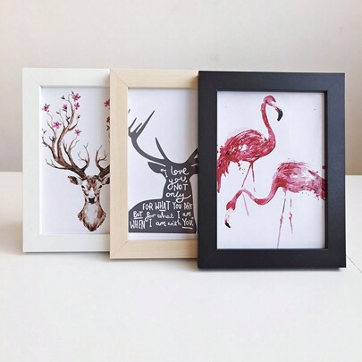 1pc Moldura de madeira minimalista, 5"X6", 7"X8", 10"X8", tamanho A4, montagem na parede ou exibição de mesa