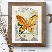 1pc Salvador Dali Wall Art & Decor Print - Gallery Wall Art - Museum Poster - Modern Surrealism Wall Art - Contemporary Wall Art - Butterfly Picture - Living Room, Bedroom - Women, Men, Housewarming Gift No Frame