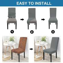 Bọc Ghế Ystyle Có Tựa Lưng 2/4/6 Miếng, Bọc Ghế Co Giãn Cho Phòng Khách Nhà Bếp, Bọc Ghế Co Giãn Đa Năng, Bọc Ghế Mèo Chống Trầy Xước Hiện Đại - Màu Xám nhạt - Xem 5