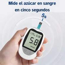 Glucometro Digital Medidor De Glucosa 50 Tiras Reactivas 50 lancetas - Blanco - Ver 5