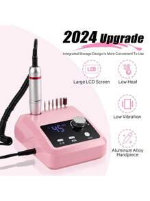 High Quality Electric Nail Drill Machine 45000 RPM Electric File HD Display Metal Manicure Pen Professional Nail Lathe Sander - EU C Type Plug(220-240V) - View 3
