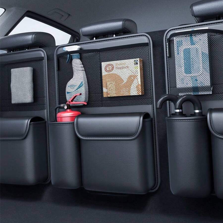 Car Trunk Storage Box SUV Car Seat Back Storage Bag Trunk Miscellaneous Storage Bag Hanging Bag - Black - View 1