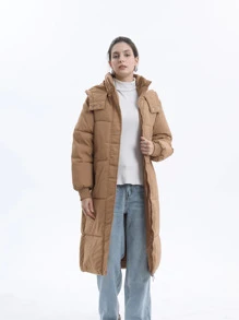 Long Puffer Jacket For Women,Ultra Soft Winter Coat Hooded, Waterproof And Windproof, Ladies Warm Winter Jacket
