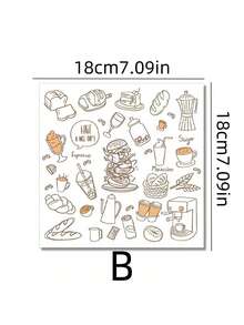 25 张复古印花羊皮纸，不粘烘焙纸，用于烹饪、烘焙、三明治包装、熟食服务（包括 2 种尺寸：7.09 英寸/8.67 英寸） - 彩色 - 查看 9