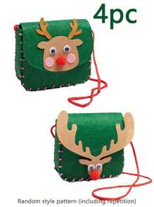 1 Conjunto de Decoração de Natal Renas de Natal DIY Mochila Presente Pequeno Feito à Mão Porta-Moedas Criativo Produto Semifinished Material Artesanal de Jardim de Infância para Meninos e Meninas - pacote de material diy (acessórios de cor aleatória) - Visão 11