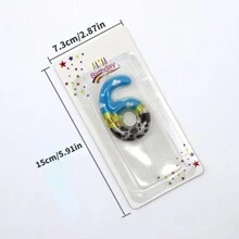 1 件彩色天空和云彩，带爪印，数字 0-9 生日蜡烛，生日派对蛋糕装饰，周年庆典，生日节日派对返校情人节 - 彩色 - 查看 11