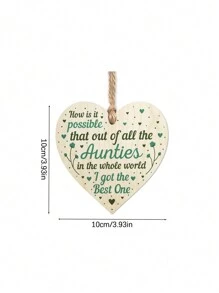 1Pc Quà tặng vui nhộn cho dì, Biển báo trang trí hình trái tim bằng gỗ, Tất cả các dì trên toàn thế giới Tôi có biển báo tuyệt nhất Biển báo trang trí nhà cửa, Trang trí phòng, Trang trí nhà cửa, Trang trí phòng, Trang trí tường - Nhiều màu - Xem 6