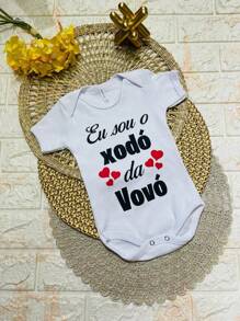 Cotton Monthly Anniversary Bodysuit With Grandma's Favorite Phrase - trắng - Xem 1